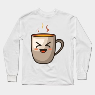 cute smile coffe Long Sleeve T-Shirt